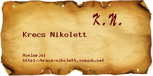 Krecs Nikolett névjegykártya
